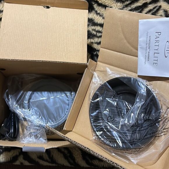 PARTYLITE Melts Warmer Electric Warmer Amaretto Swirl mosaic glass NEW - Picture 5 of 10